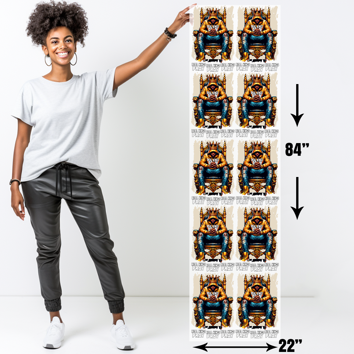 Real Kings Pray DTF Transfer Gang Sheet 22x84