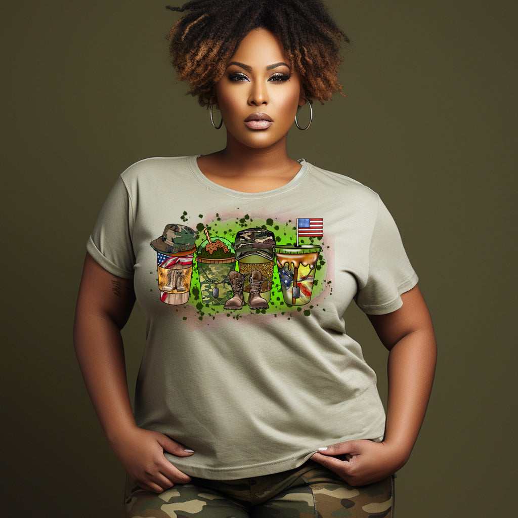 Camo Army Coffee DTF Transfer