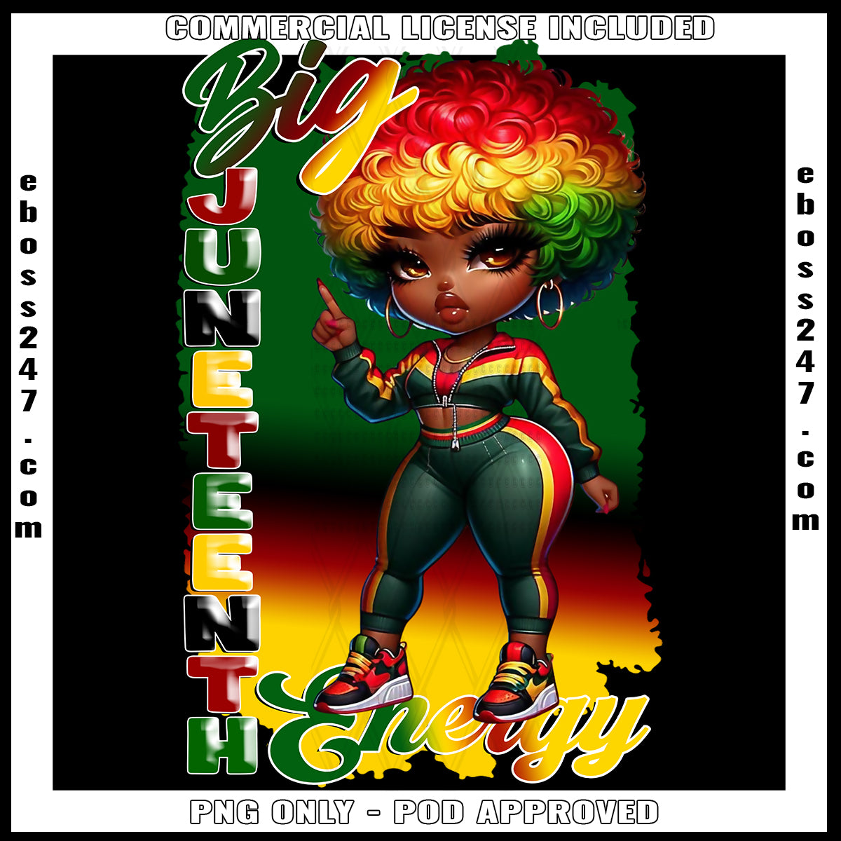 Big Juneteenth Energy Feathered DTF Transfer