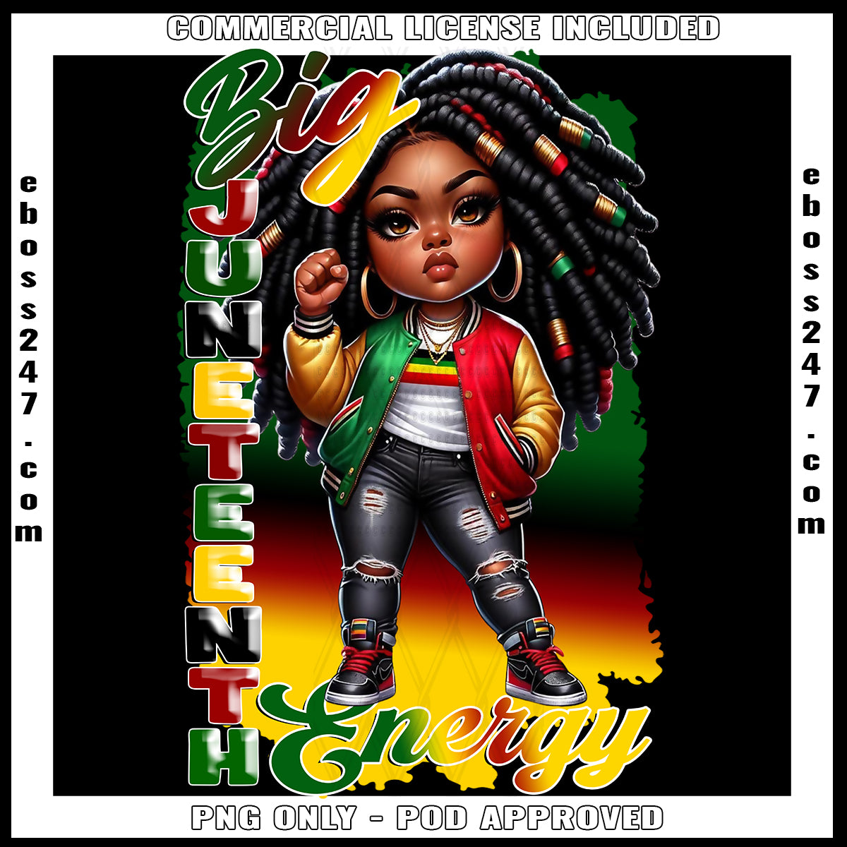 Big Juneteenth Energy Locs DTF Transfer