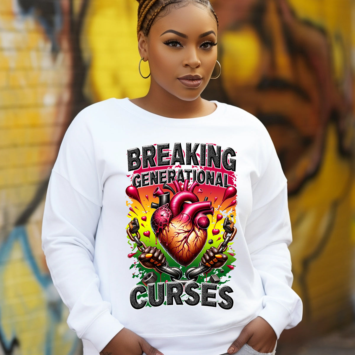 Breaking Generational Curses Woman Fist Breaking Chains DTF Transfer
