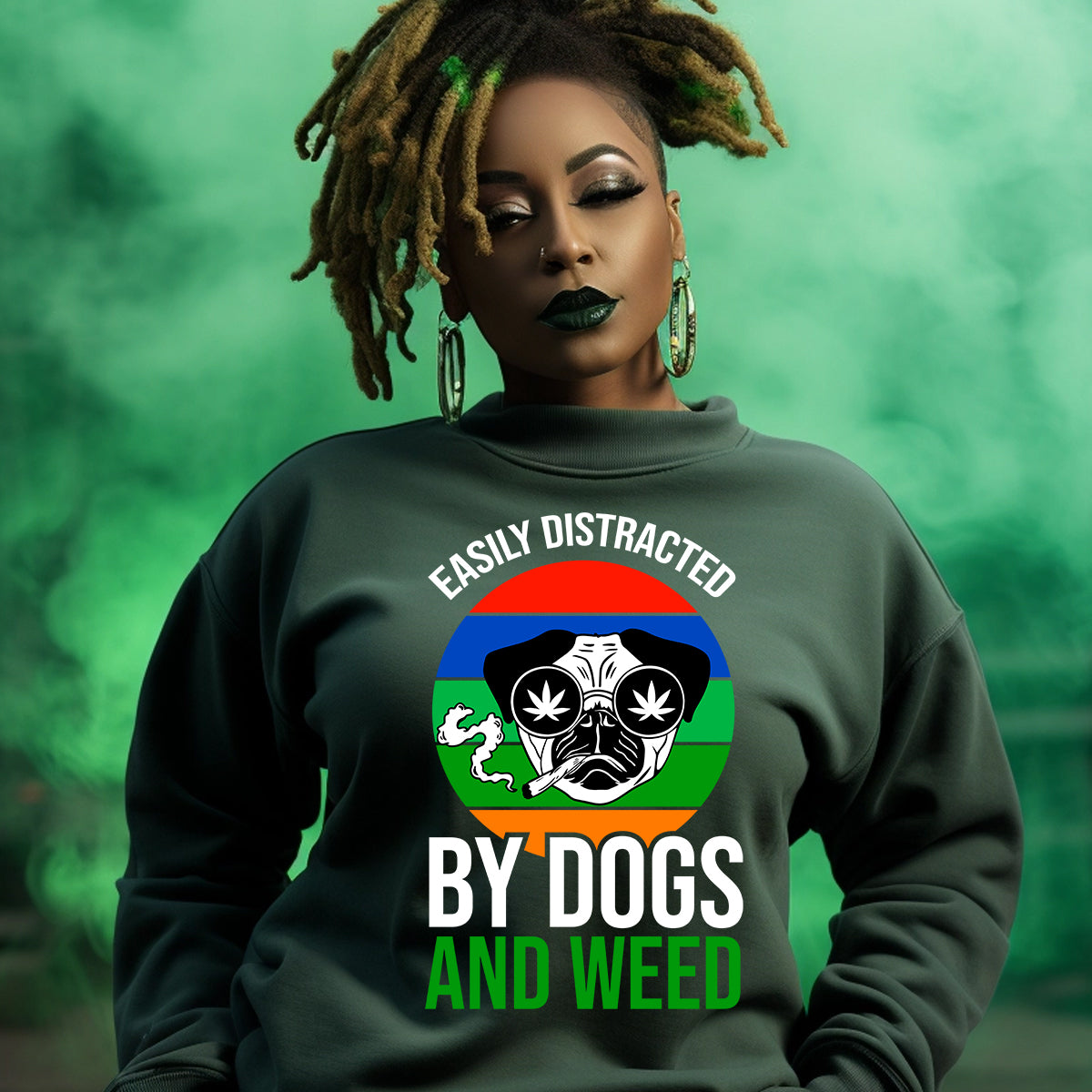 Easily Distracted by Dogs and Weed DTF Transfer