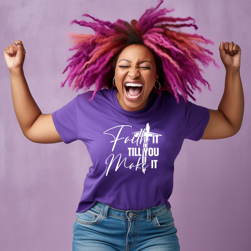 Faith It Till You Make It DTF Transfer - white