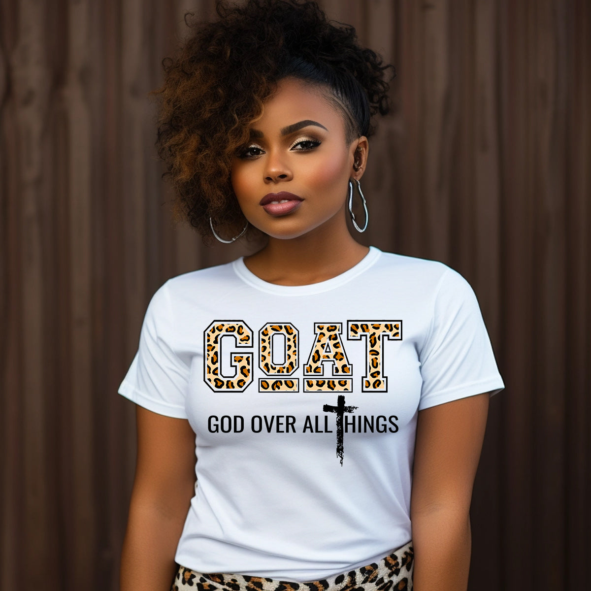 GOAT God Over All Things Cheetah DTF Transfer