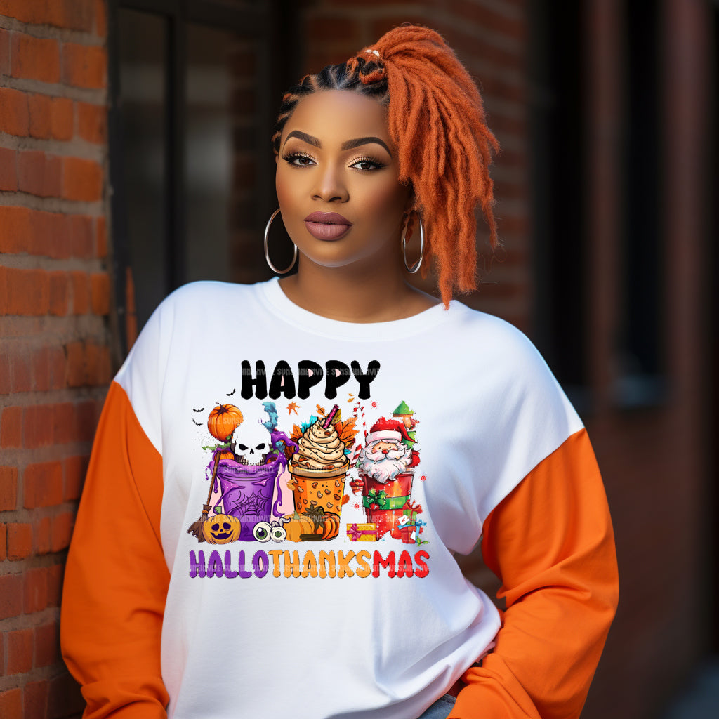 Happy Hallothanksmas DTF Transfer