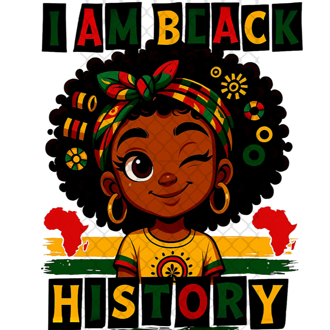 I Am Black History Little Girl DTF Transfer