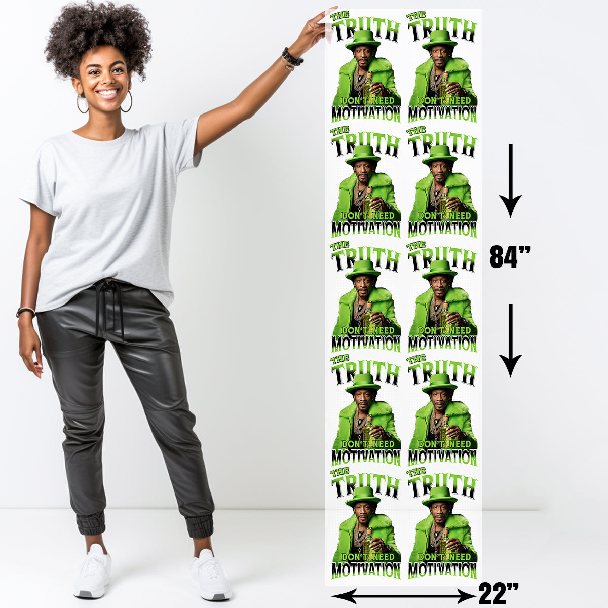 Katt Williams Truth Green DTF Transfer Gang Sheet 22x84