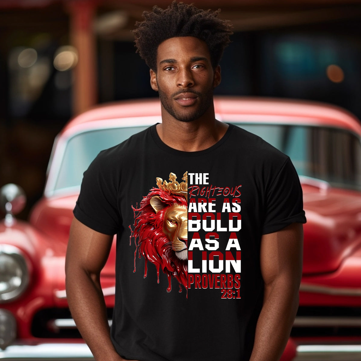 Bold Lion Proverbs DTF Transfer - red