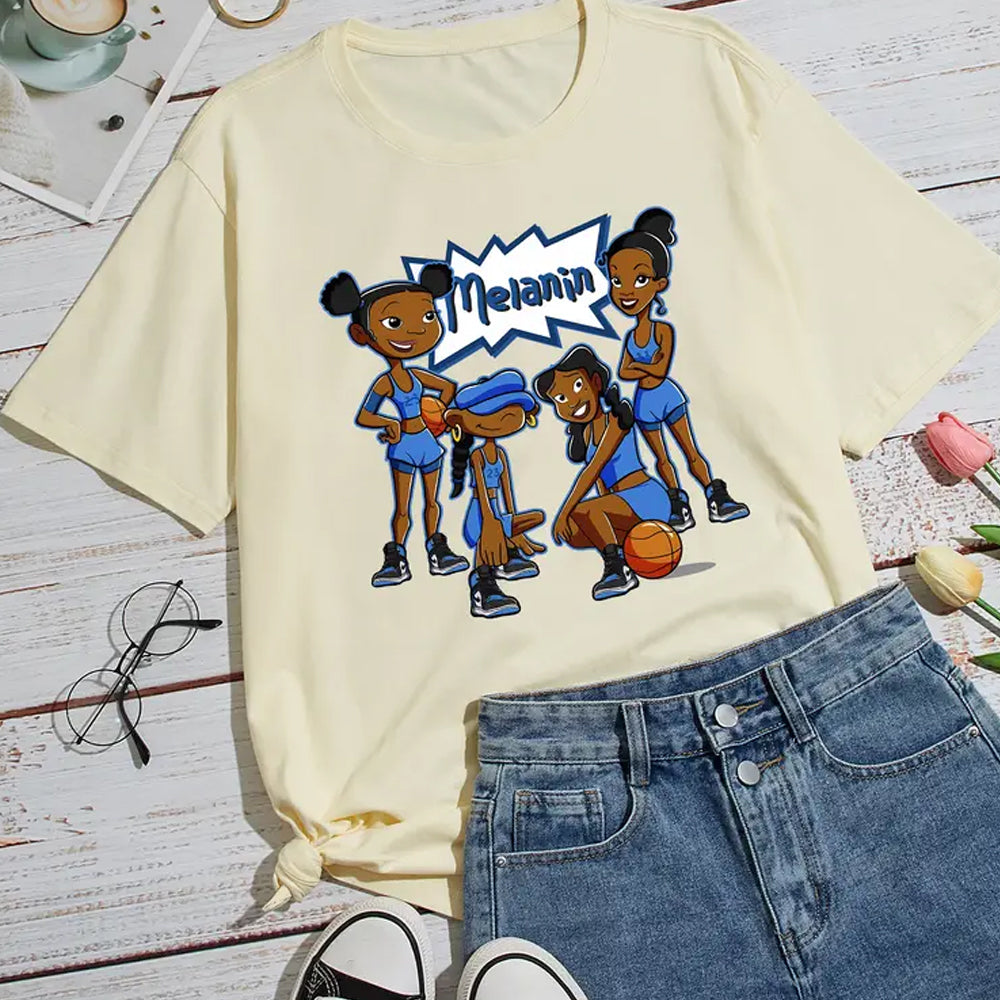 Melanin Girls DTF Transfer - blue