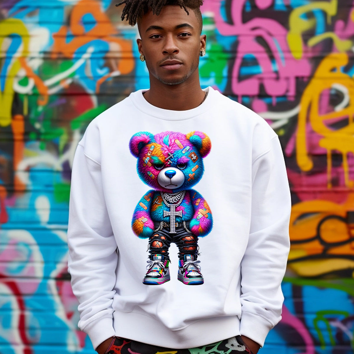 Neon Urban Bear DTF Transfer