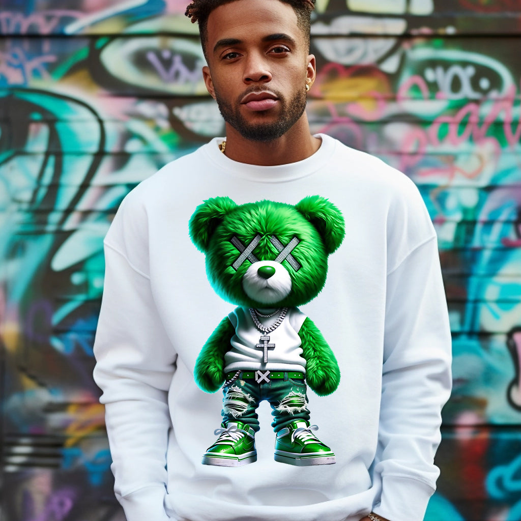 Green Neon Urban Bear DTF Transfer