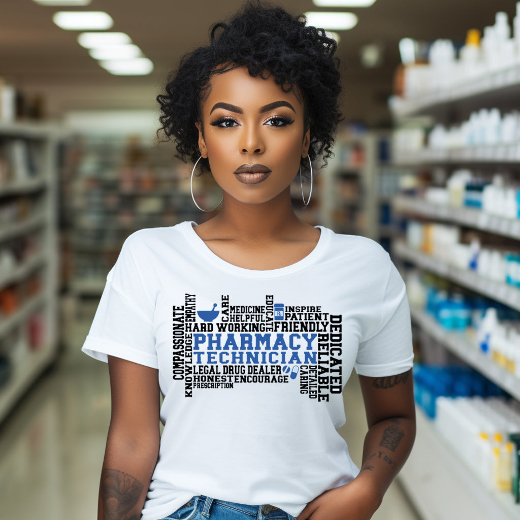 Pharmacy Tech Words DTF Transfer