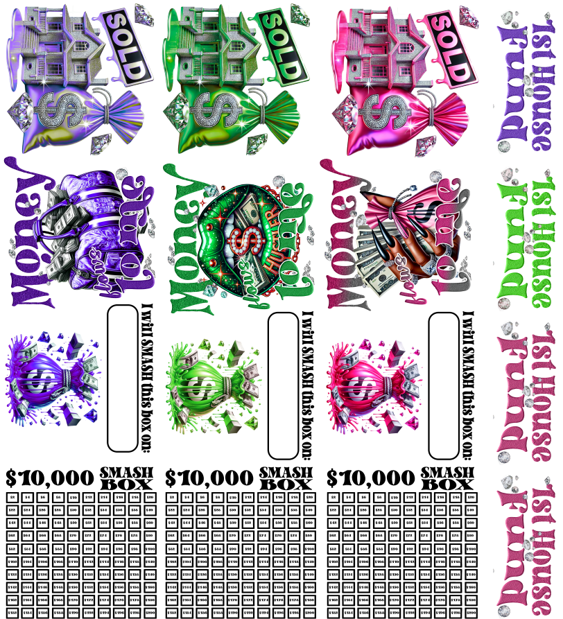 1st House Fund Smash Box UV DTF Stickers - 22 x24 Gang Sheet