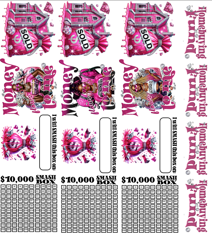 Homebuying Fund Smash Box UV DTF Stickers - 22 x24 Gang Sheet