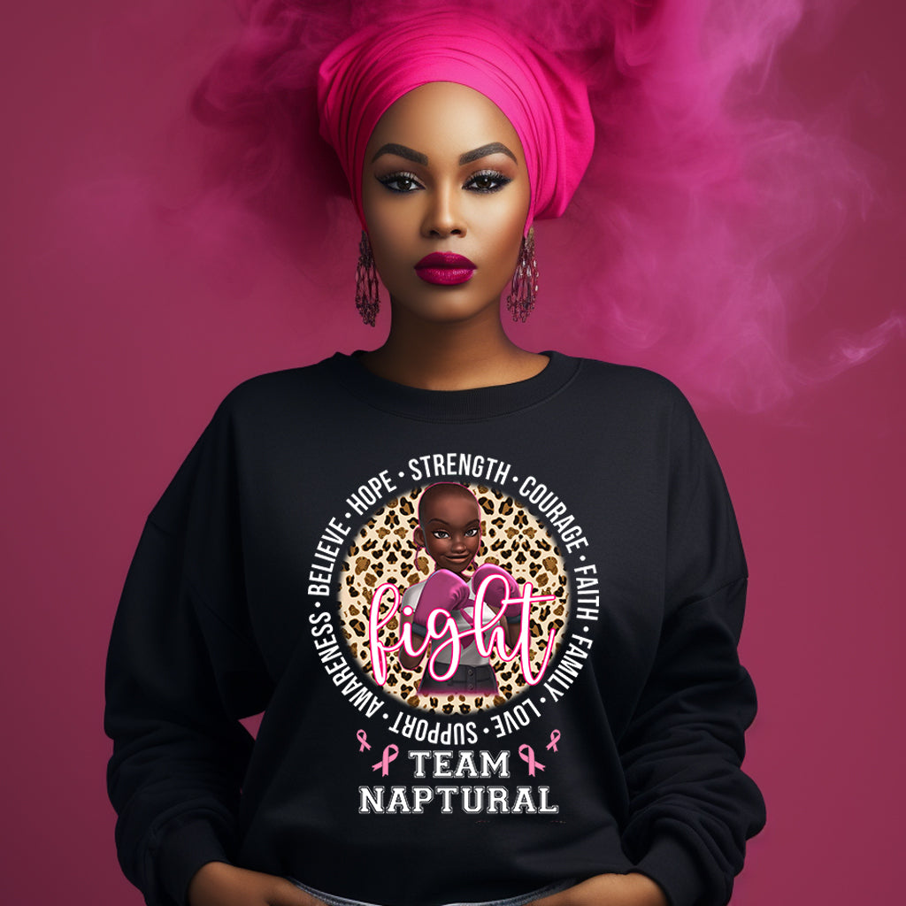 Breast Cancer Fight  Team Natural DTF Transfer - white