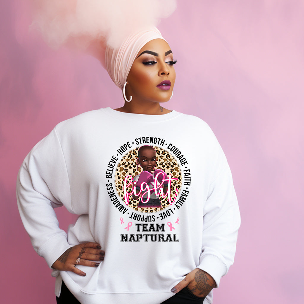 Breast Cancer Fight  Team Natural DTF Transfer - black