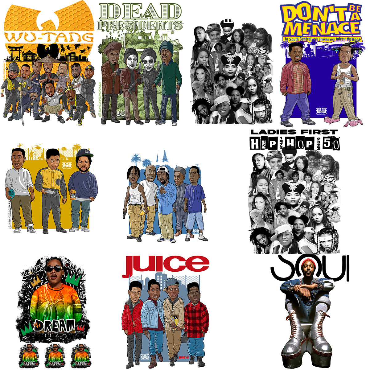 10-Pack Throwback DTF Transfers - Pack #10