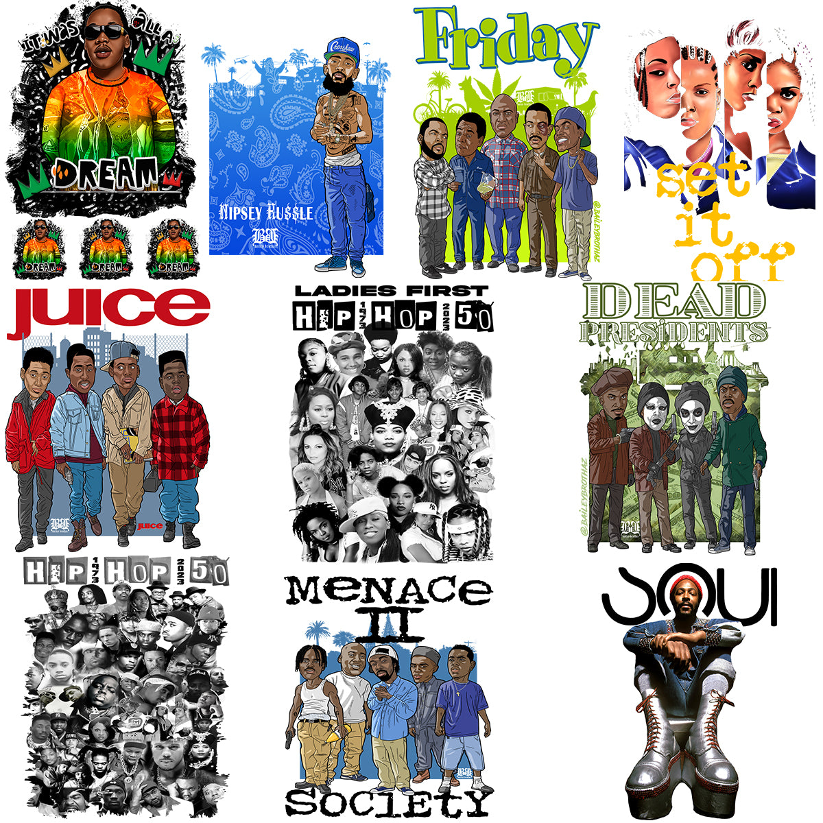 10-Pack Throwback DTF Transfers - Pack #7