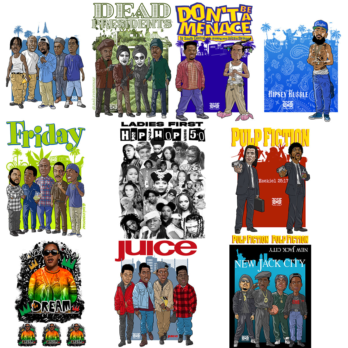 10-Pack Throwback DTF Transfers - Pack #9