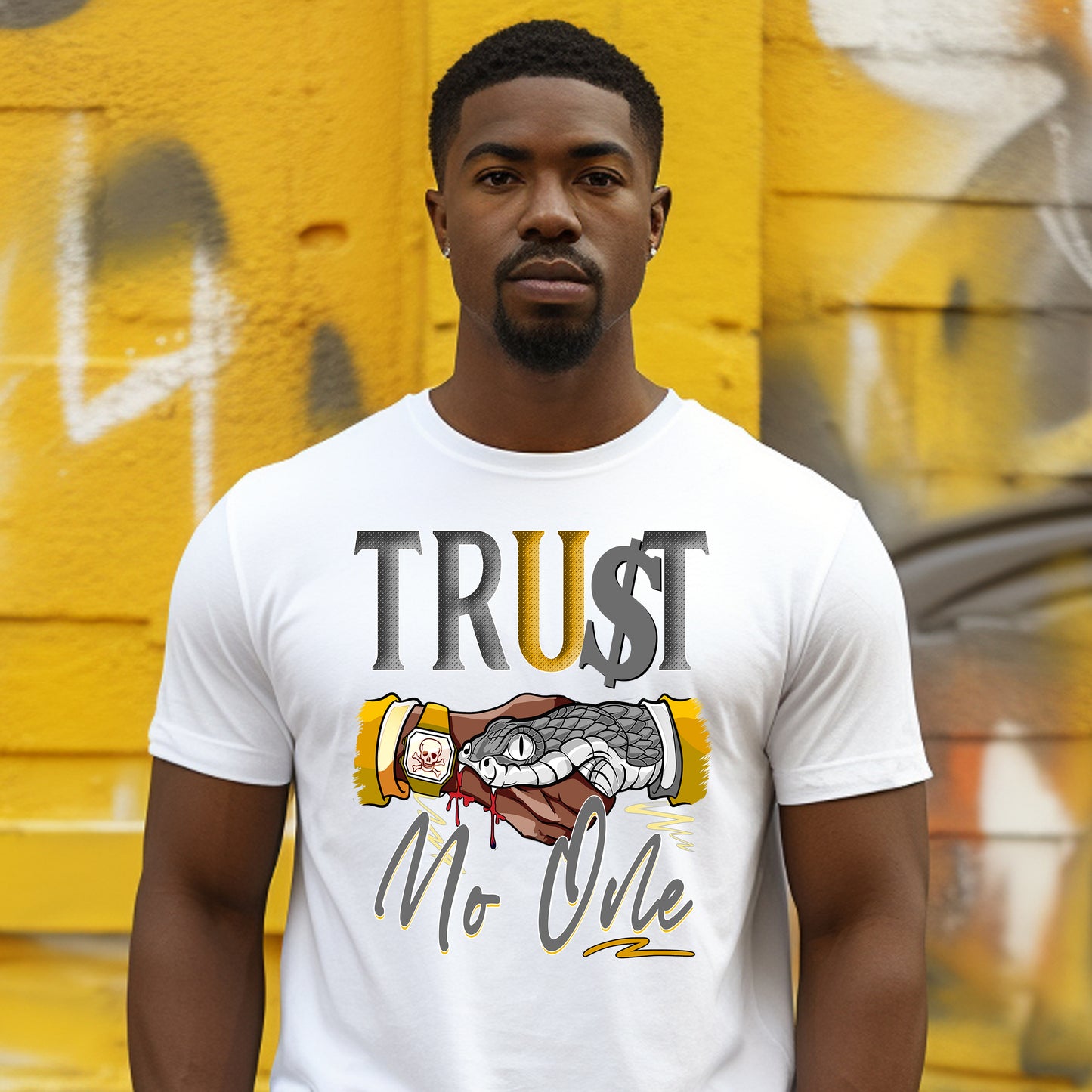 Trust No One Gold Snake DTF Transfer