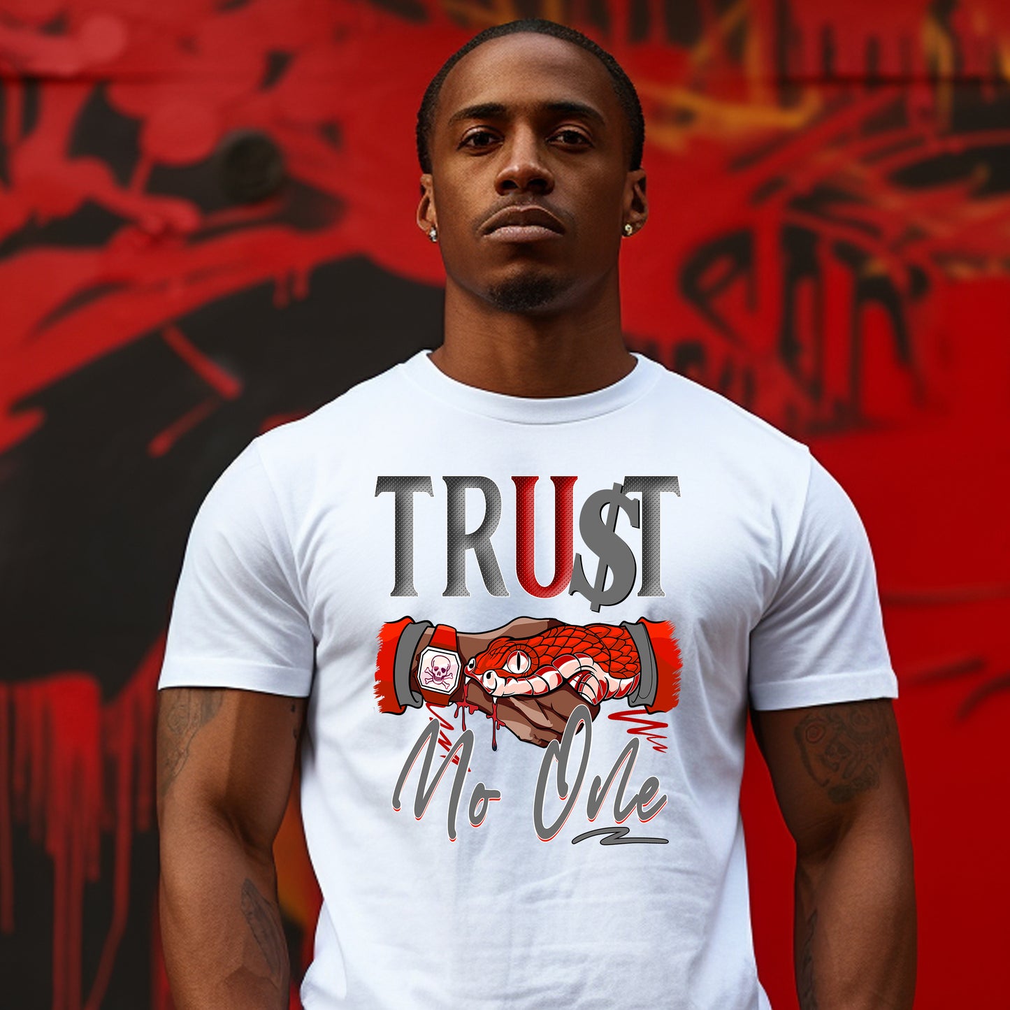 Trust No One Red Snake DTF Transfer