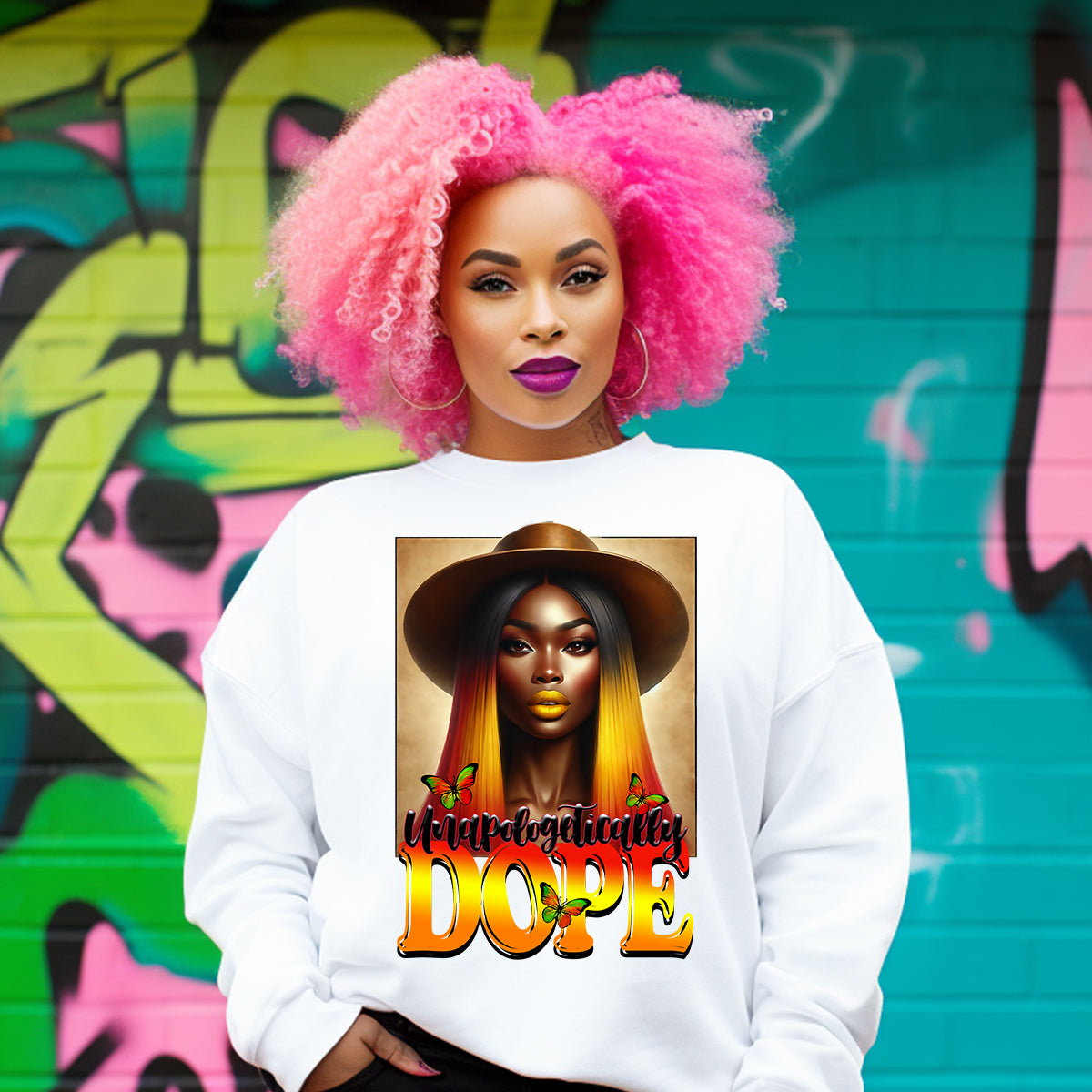 Unapologetically Dope Woman Straight Hair DTF Transfer