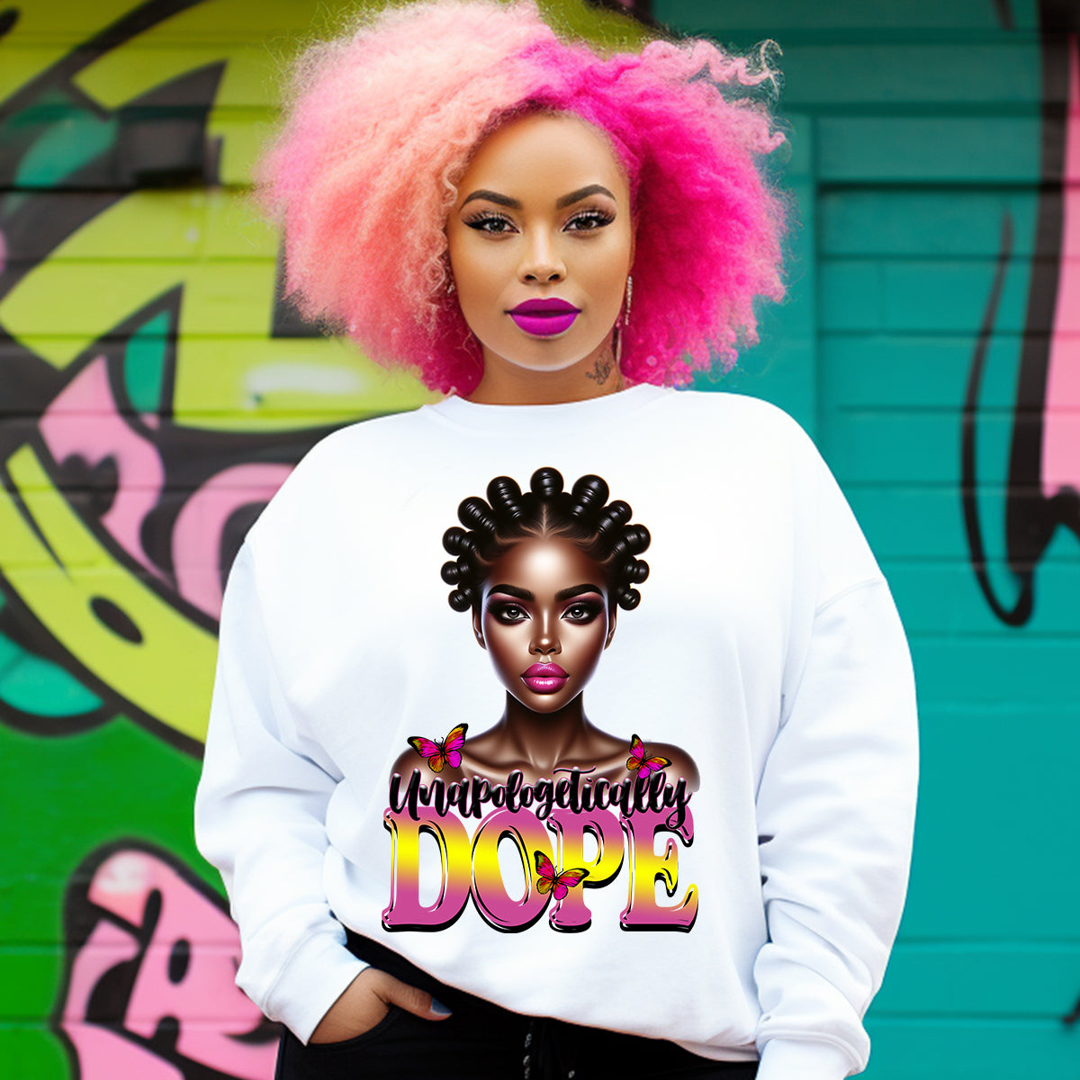 Unapologetically Dope Woman Bantu Knots DTF Transfer