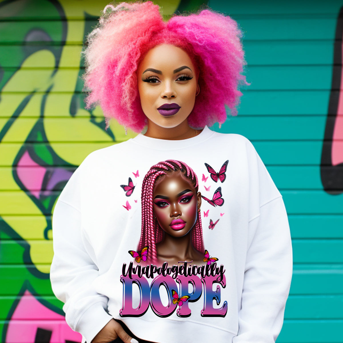 Unapologetically Dope Woman Braids DTF Transfer