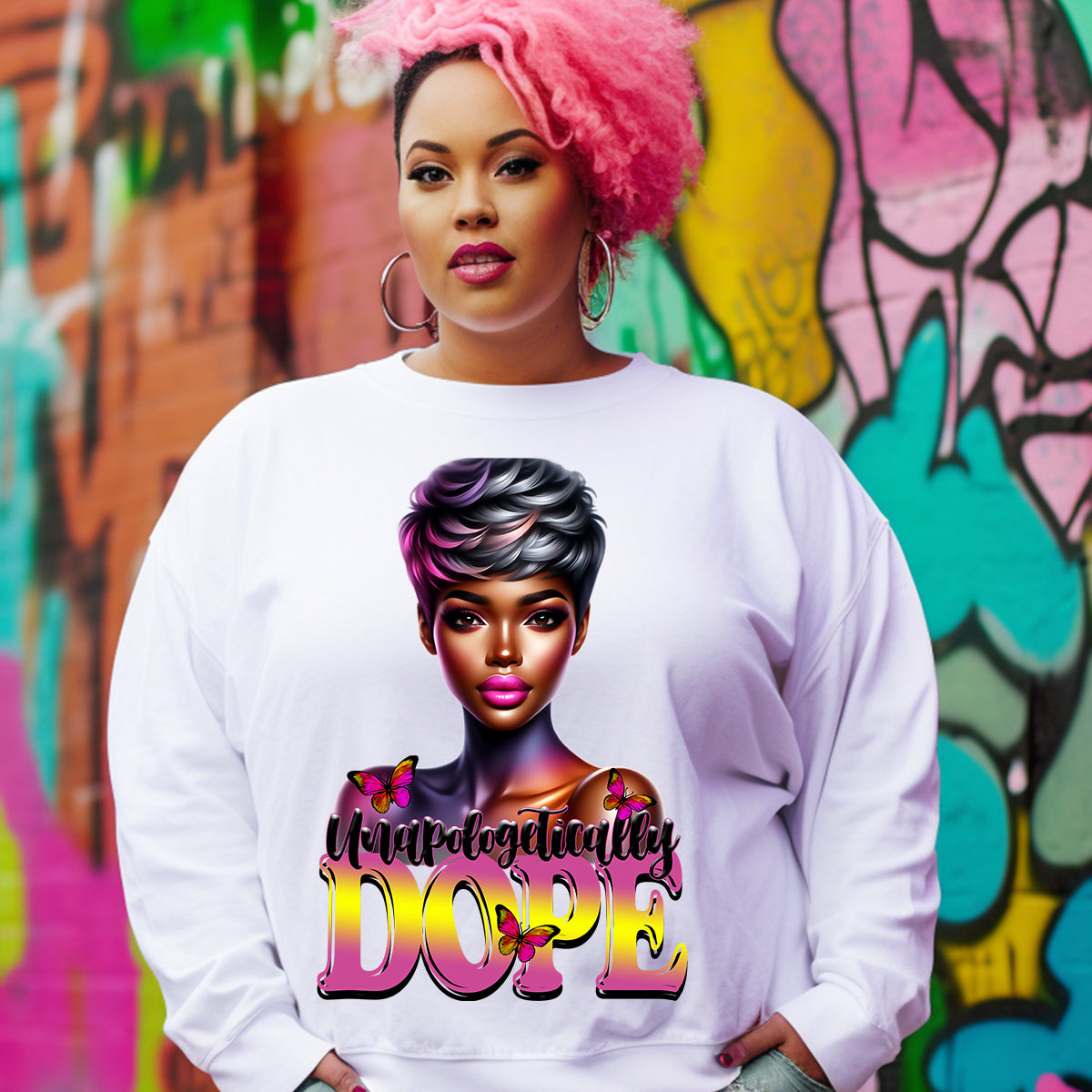 Unapologetically Dope Woman Pixie Cut DTF Transfer
