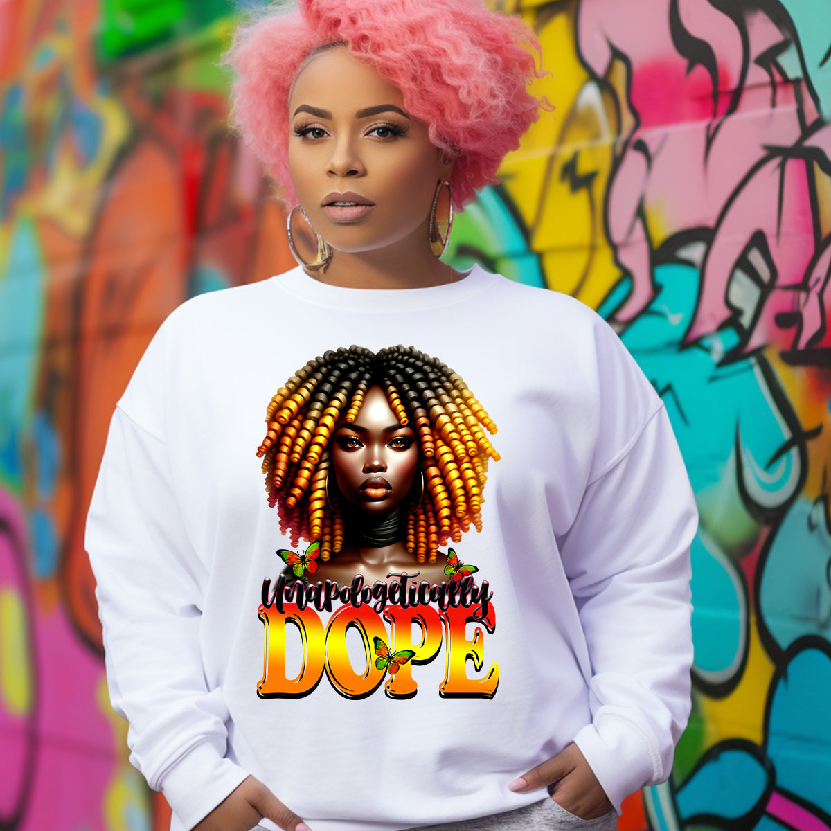 Unapologetically Dope Woman Dreadlocks DTF Transfer
