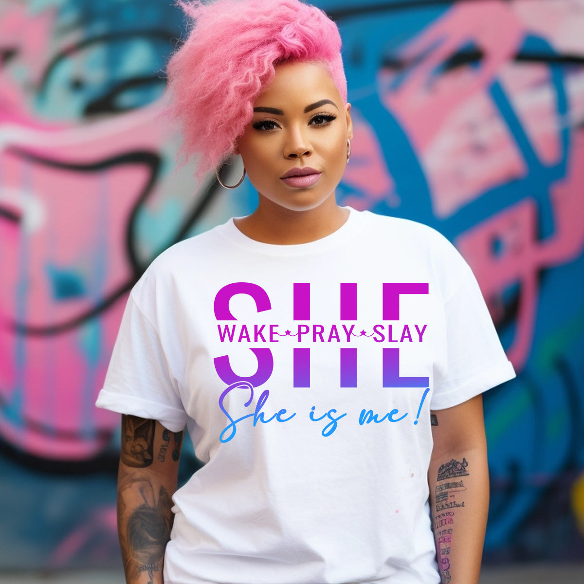 She Wake Pray Slay DTF Transfer