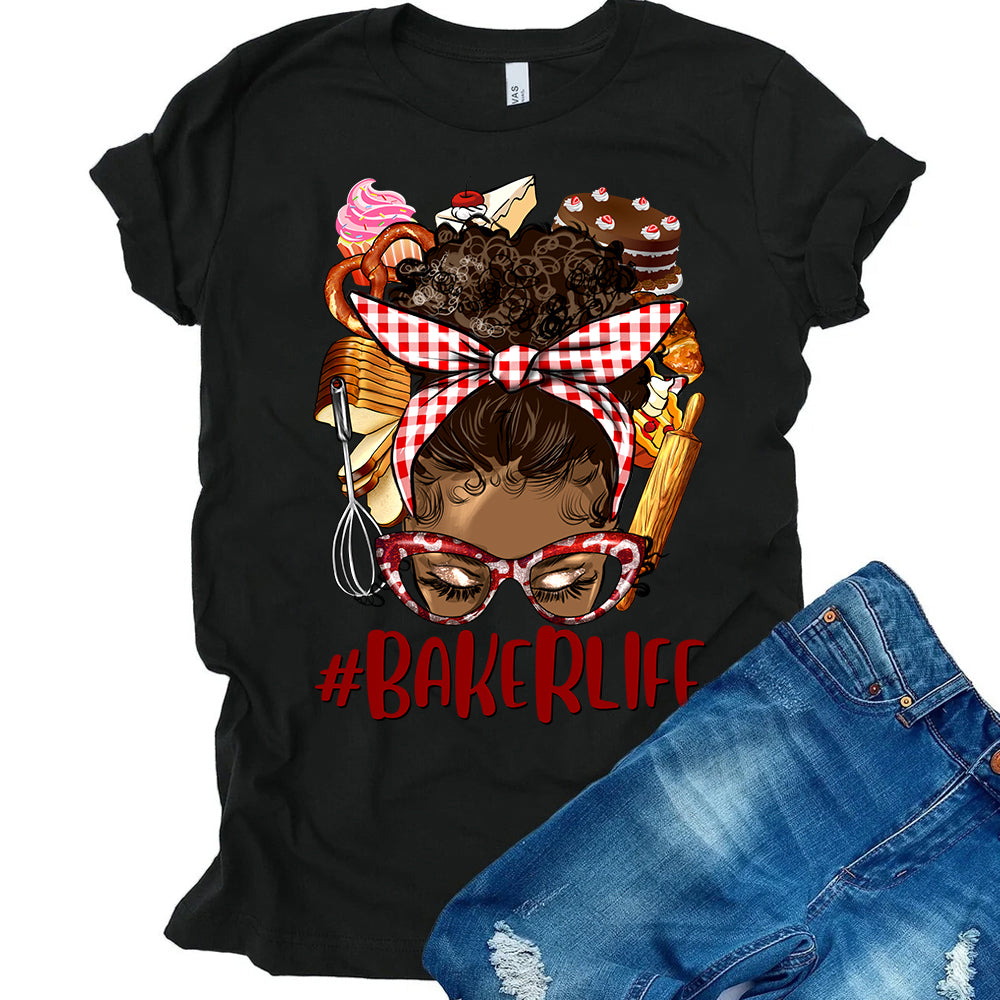 #BakerLife Afro Bun DTF Transfer