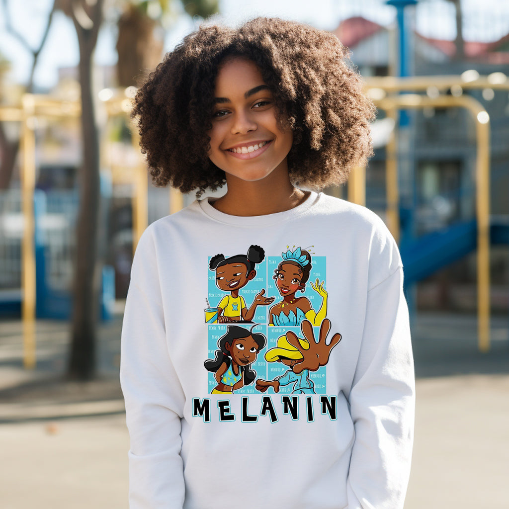 Melanin Princess DTF Transfer - light blue