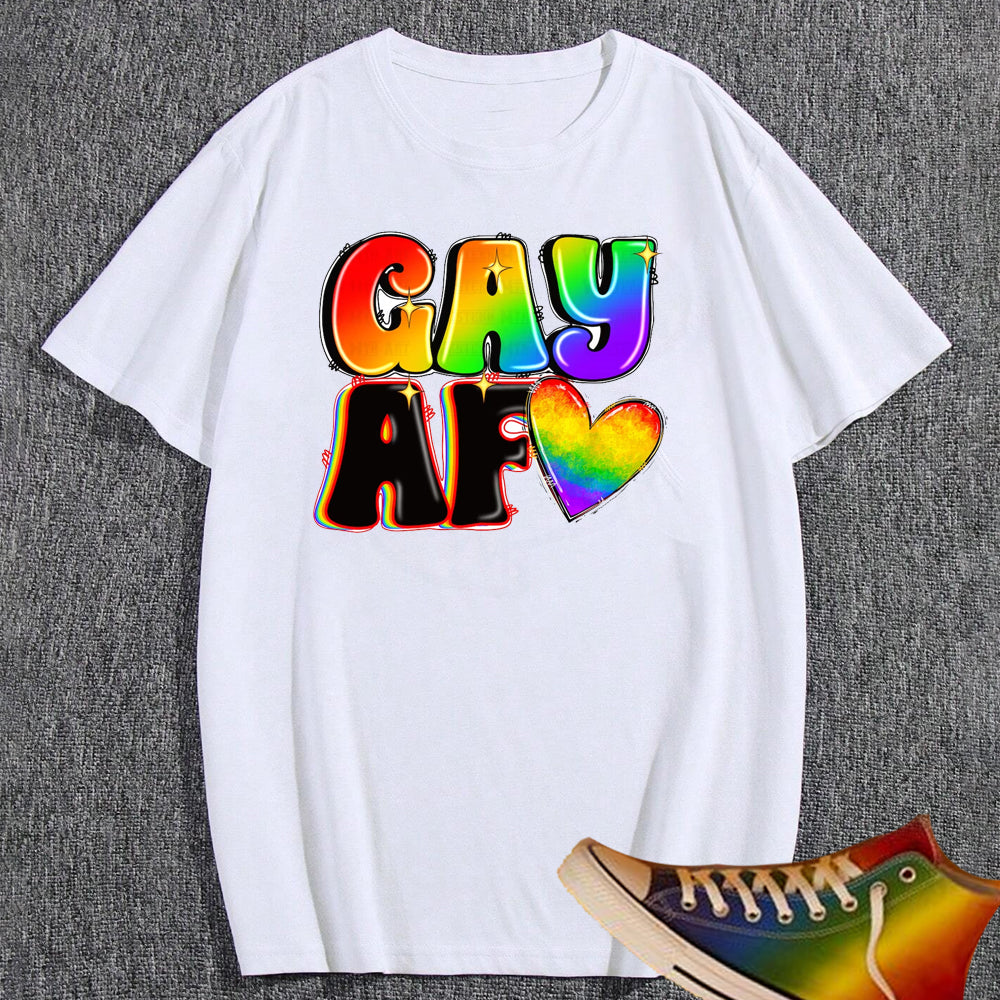 Gay AF Heart DTF Transfer