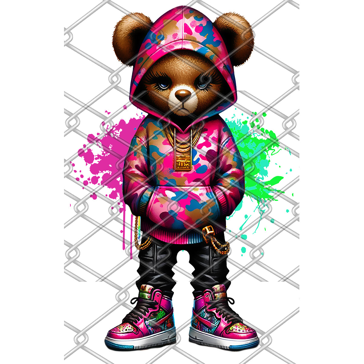 Girl Bears Mixed DTF Transfer Gang Sheet 22x84