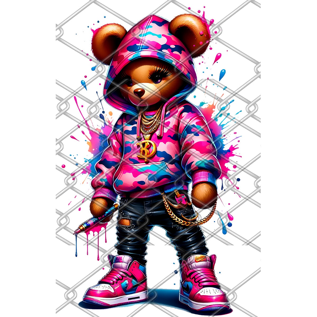 Girl Bears Mixed DTF Transfer Gang Sheet 22x84