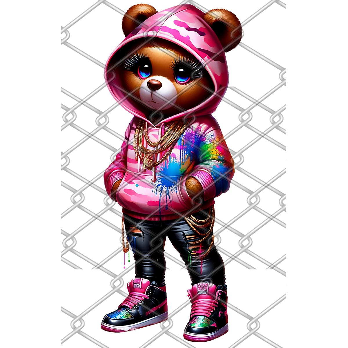 Girl Bears Mixed DTF Transfer Gang Sheet 22x84
