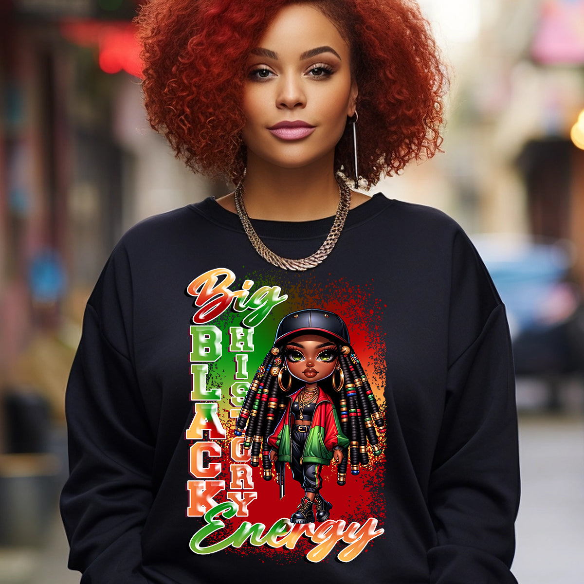 Big Black History Energy Locs DTF Transfer