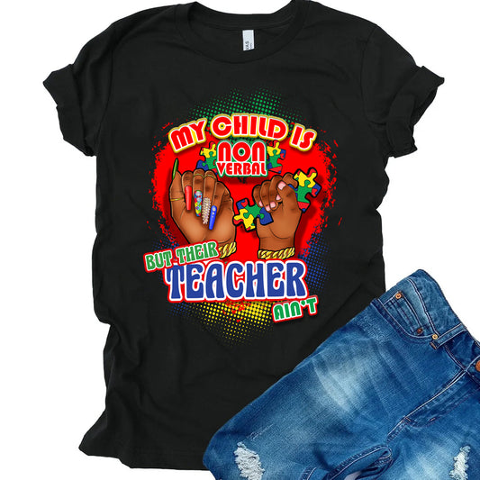 NonVerbal Child Teacher DTF Transfer