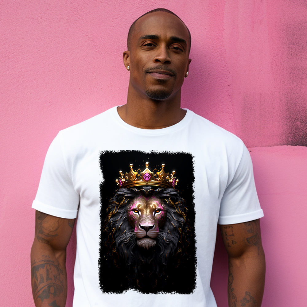 3D Lion Head Pink DTF Transfer