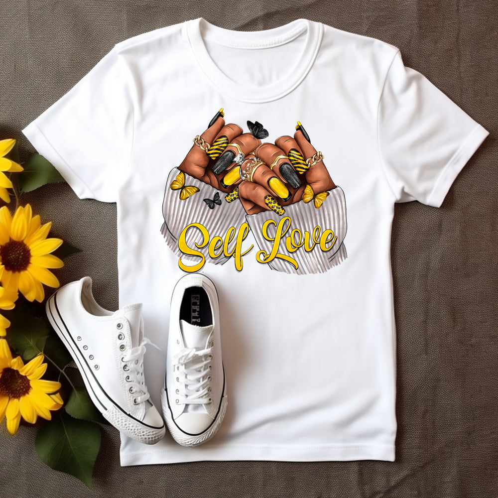 Self Love Yellow Nails DTF Transfer