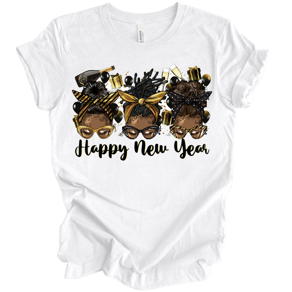 3 Women New Year Gold DTF Transfer