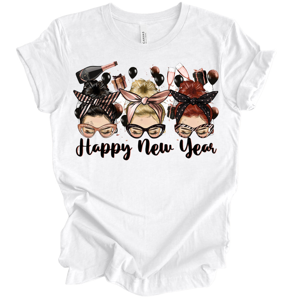 3 White Women New Year DTF Transfer