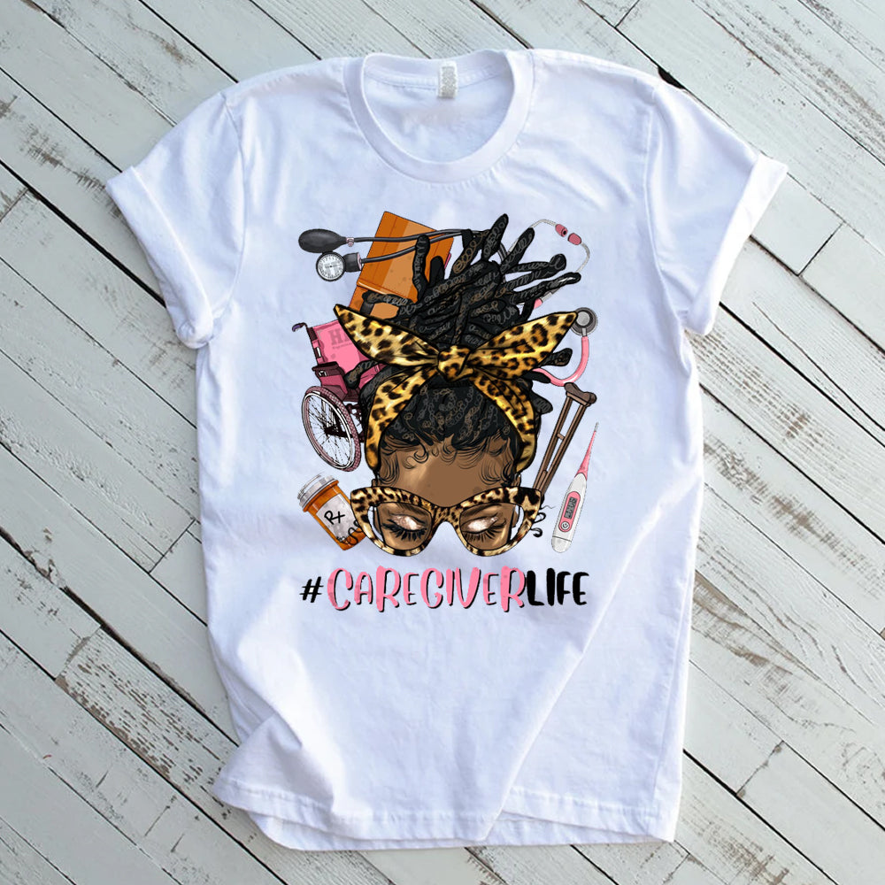 #CaregiverLife Woman Locs DTF Transfer