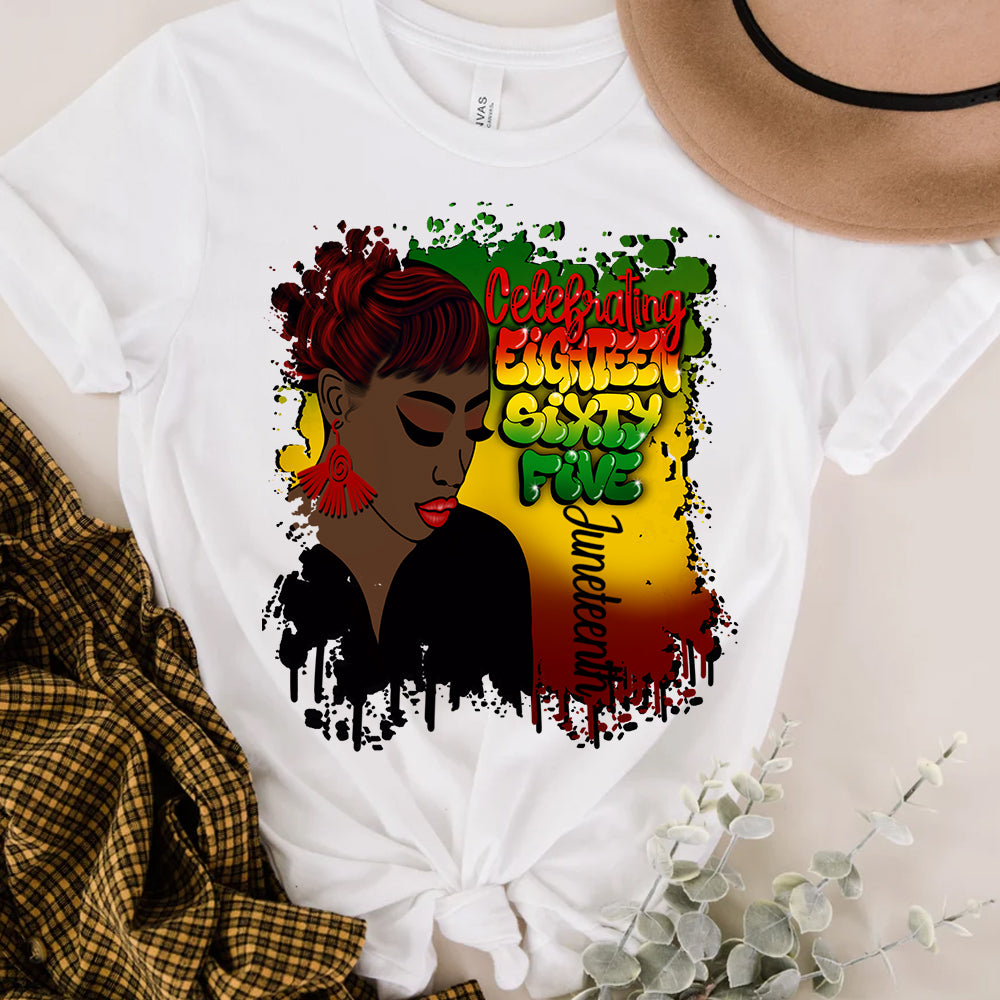 Celebrating Juneteenth 1865 Earring Woman DTF Transfer