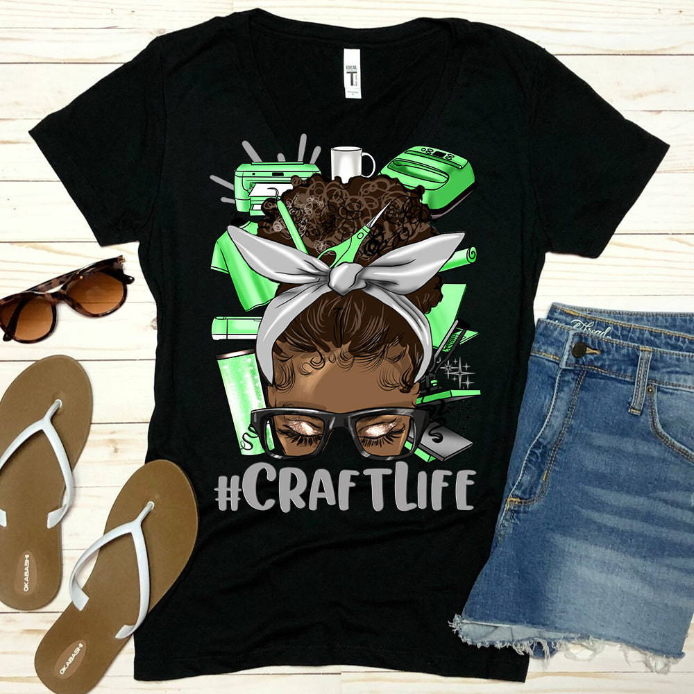 #CraftLife Messy Afro Bun Green DTF Transfer
