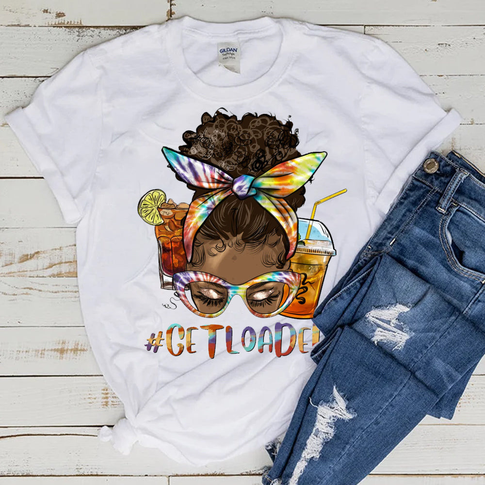 #GetLoaded Afro Messy Bun DTF Transfer
