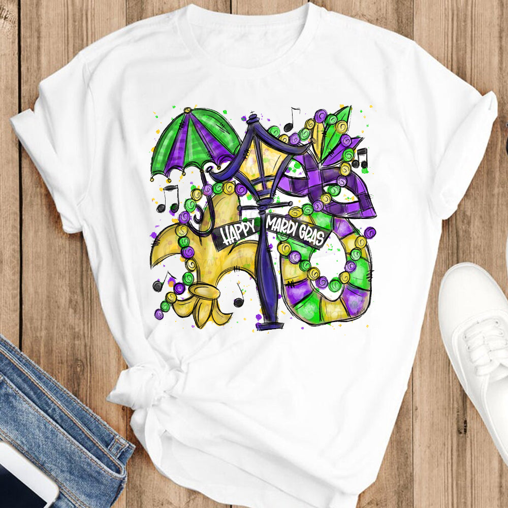 Happy Mardi Gras DTF Transfer
