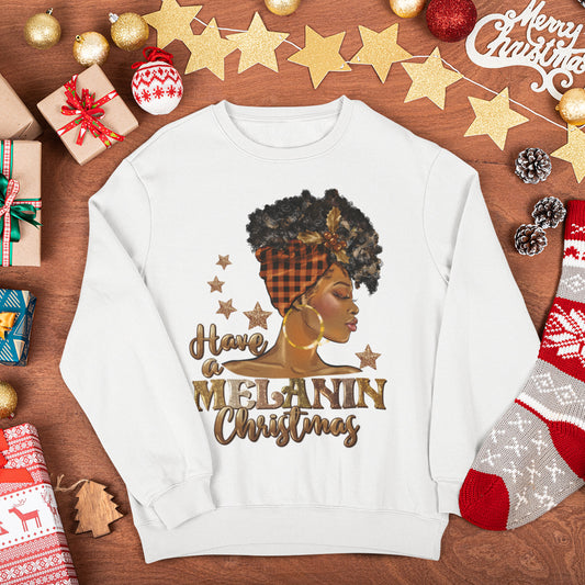 Have a Melanin Christmas Side Face DTF Transfer