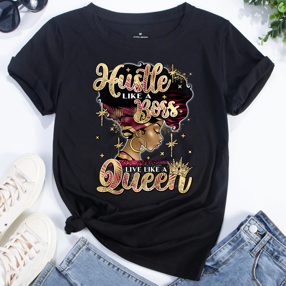 Hustle Like a Boss DTF Transfer - burgundy